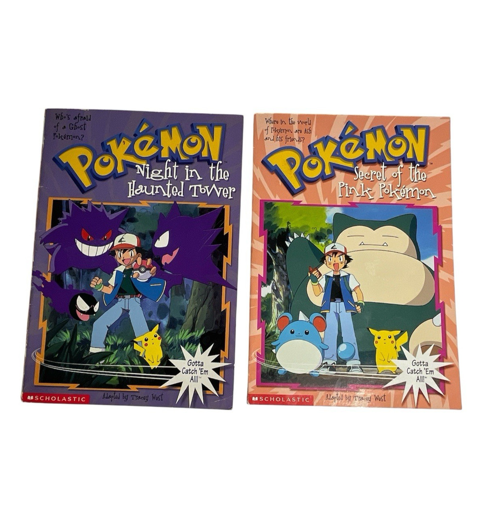 1999 Lot of 2 Books Pokemon Night In The Haunted Tower #4 #10 Secret of the Pink